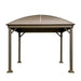 TMG Industrial 10’ x 10’ Hardtop Curved Steel Roof Patio Gazebo, Mosquito Nets & Curtains Included, TMG-LGZ10
