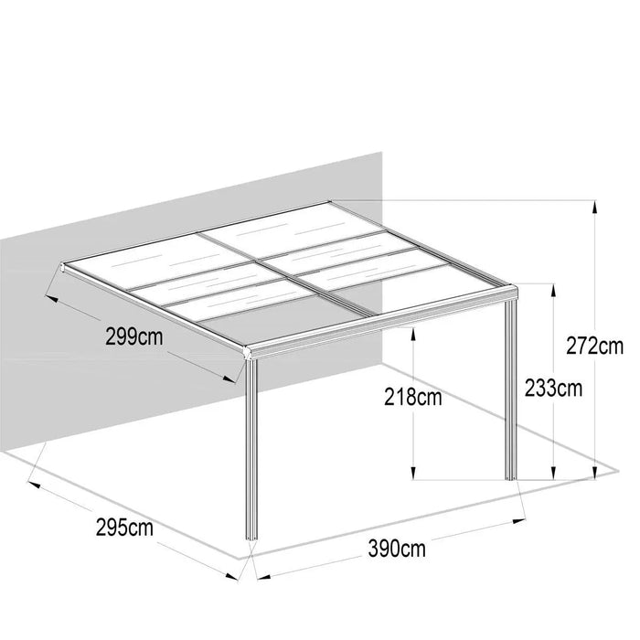 TMG Industrial 10' x 13' Sliding Roof Aluminum Patio Cover with Grey Panels, TMG-LPC13