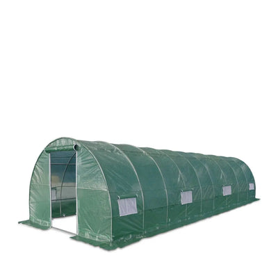 TMG Industrial 10’ x 30’ Tunnel Greenhouse Grow Tent w/Ripstop Leno Cover, Cold Frame, Roll-Up Mesh Windows, Round Top Roof, TMG-GH1030R