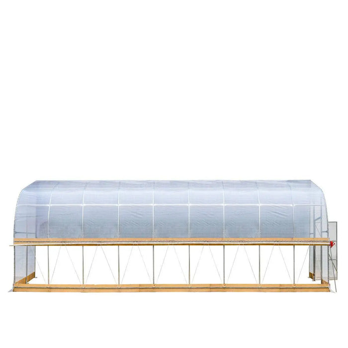 TMG Industrial 10’ x 40’ Lean-To Greenhouse Grow Tent w/6 Mil Clear EVA Plastic Film, Cold Frame, Hand Crank Roll-Up Side, 6-½’ Sidewall, TMG-GHL1040