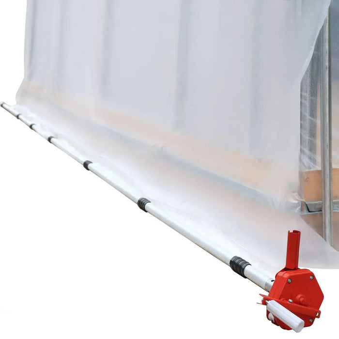TMG Industrial 10’ x 40’ Lean-To Greenhouse Grow Tent w/6 Mil Clear EVA Plastic Film, Cold Frame, Hand Crank Roll-Up Side, 6-½’ Sidewall, TMG-GHL1040