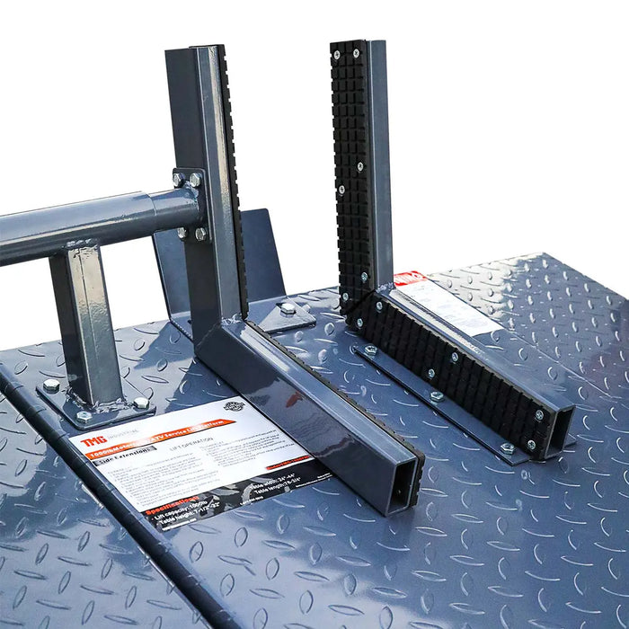 TMG Industrial 1000 lb Portable Motorcycle/ATV Scissor Lift, 44” Work Platform, 10” Side Panel Extensions, Front Vise Kit, TMG-1000PML