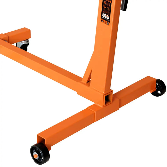 TMG Industrial 1000-lb Rotating Engine Stand, 4 Adjustable Arms, 360° Rotation, Fixed & Swivel Casters, TMG-AES10
