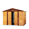 11’ x 12’ Wood-Grain Galvanized Apex Roof Metal Shed (Discontinued, No Longer Available) TMG-MS1112