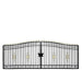 TMG Industrial 110-ft Bi-Parting Ornamental Wrought Iron Gate & Fence Panels Combo Pack, All Steel, Powder Coated, TMG-MG110P