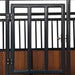 TMG Industrial 12’ Horse Stall Bamboo Panel, Vertical Bar Top, Front panel c/w Window/Feeder and Sliding Door, TMG-FHS13A and FHS13B