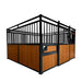 TMG Industrial 12’ Horse Stall Bamboo Panel, Vertical Bar Top, Front panel c/w Window/Feeder and Sliding Door, TMG-FHS13A and FHS13B