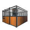 12’ Horse Stall Bamboo Panel, Vertical Bar Top, Front panel c/w Window/Feeder and Sliding Door, TMG-FHS13A and FHS13B