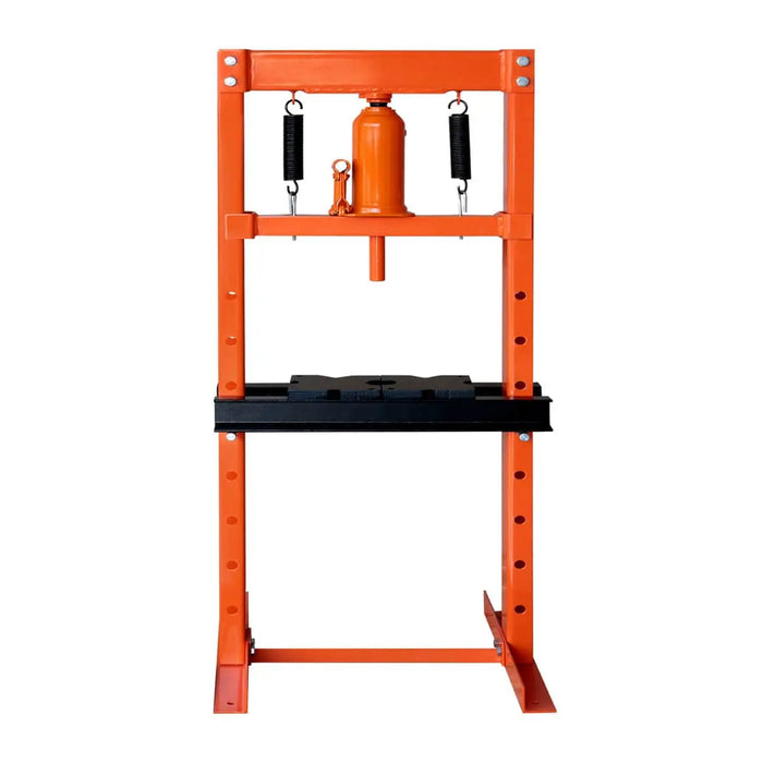 TMG Industrial 12 Ton Capacity Hydraulic Shop Press, H-Frame, Hand Crank Bottle Jack Pressing, 8 Bed Height Positions, TMG-ASP12