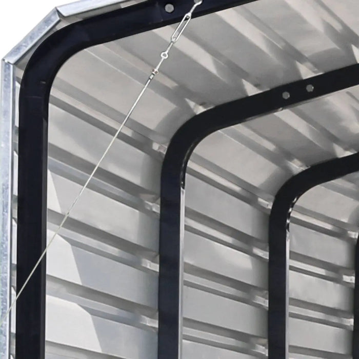 TMG Industrial 12’ x 20’ Metal Shed Carport with 8’ Open Sidewalls, TMG-MSC1220