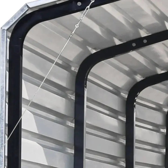 3.6 x 6 m Metal Shed Carport with 2.4 m Open Sidewalls, 2.9 m Peak Height, TMG-MSC1220 TMG Industrial