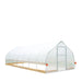 TMG Industrial 12’ x 30’ Tunnel Greenhouse Grow Tent w/6 Mil Clear EVA Plastic Film, Cold Frame, Hand Crank Roll-Up Sides, Peak Ceiling Roof, TMG-GH1230