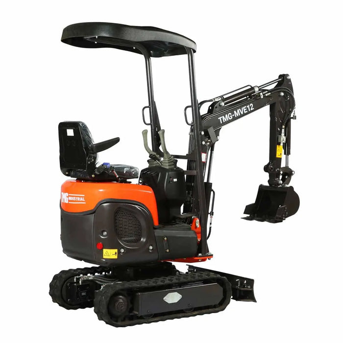 TMG Industrial 1200 KG Mini Compact Excavator, 14 HP Kubota Diesel, KDK Pump, Eaton Motor, Zero Tail Overhang, Adjustable Chassis Width, TMG-MVE12