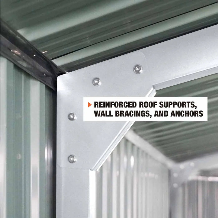TMG Industrial 13’ x 20’ Metal Garage Shed with Double Front Doors, 7’9” Peak Height, Side Entry Door, 240 Sq-Ft Floor Space, TMG-MS1320A