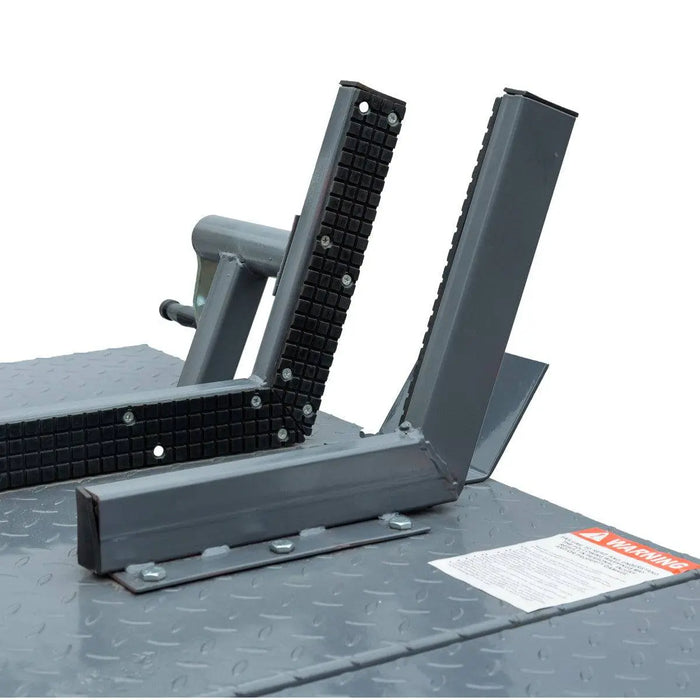 TMG Industrial 1500-lb Portable Motorcycle/ATV Scissor Lift, 48” Work Platform, Side Extensions, Foot Pedal Air Pump, Front-wheel vise grip, TMG-1500PML