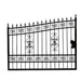 TMG Industrial 16-ft Bi-Parting Deluxe Wrought Iron Ornamental Gate, 100% Solid Forged Steel, Powder Coated, TMG-MG16