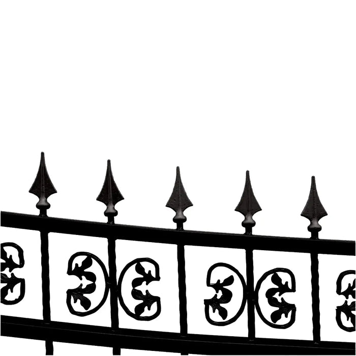 TMG Industrial 16-ft Bi-Parting Deluxe Wrought Iron Ornamental Gate, 100% Solid Forged Steel, Powder Coated, TMG-MG16
