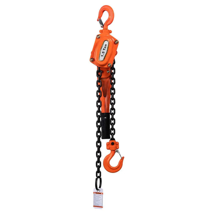 TMG Industrial 1.5 Ton 5' Lift Lever Chain Hoist, Twin Pawl Brakes, ASME B30.21, TMG-AHL2