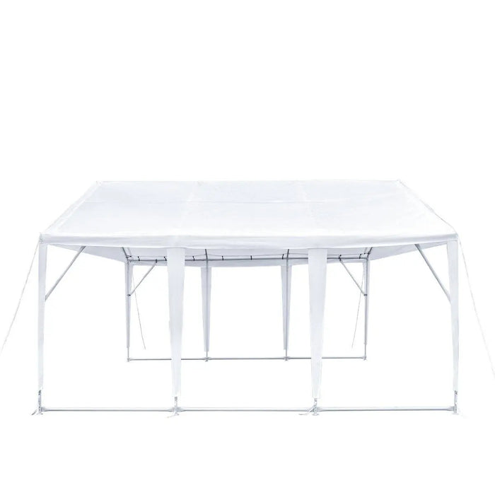 TMG Industrial 20’ x 20’ Heavy Duty Outdoor Party Tent, PE Tarpaulin Fabric, 6’6” Overhead, 10’ Peak Ceiling, TMG-PT2020A