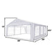 TMG Industrial 20' x 20' Heavy Duty Outdoor Party Tent with Removable Sidewalls and Roll-Up Doors, PE tarpaulin fabric, 6’6” Overhead, 10’ Peak Ceiling, TMG-PT2020F