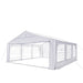 TMG Industrial 20' x 20' Heavy Duty Outdoor Party Tent with Removable Sidewalls and Roll-Up Doors, PE tarpaulin fabric, 6’6” Overhead, 10’ Peak Ceiling, TMG-PT2020F