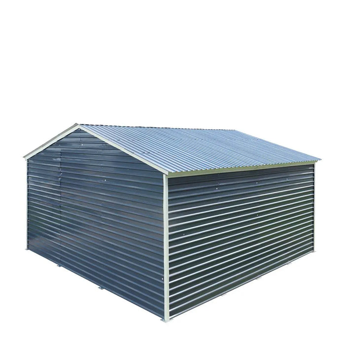 TMG Industrial 20’ x 20’ Metal Garage Shed with 9' High Double Front Doors, 13' Peak Height, Side Entry Door, 400 Sq-Ft Floor Space, TMG-MS2020