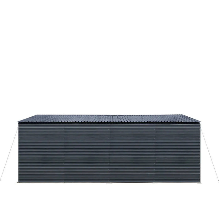 TMG Industrial 20’ x 20’ Metal Shed Carport, 10’ Enclosed Sidewalls, 400 Sq-Ft, 27 GA Corrugated Panels, TMG-MSC2020F