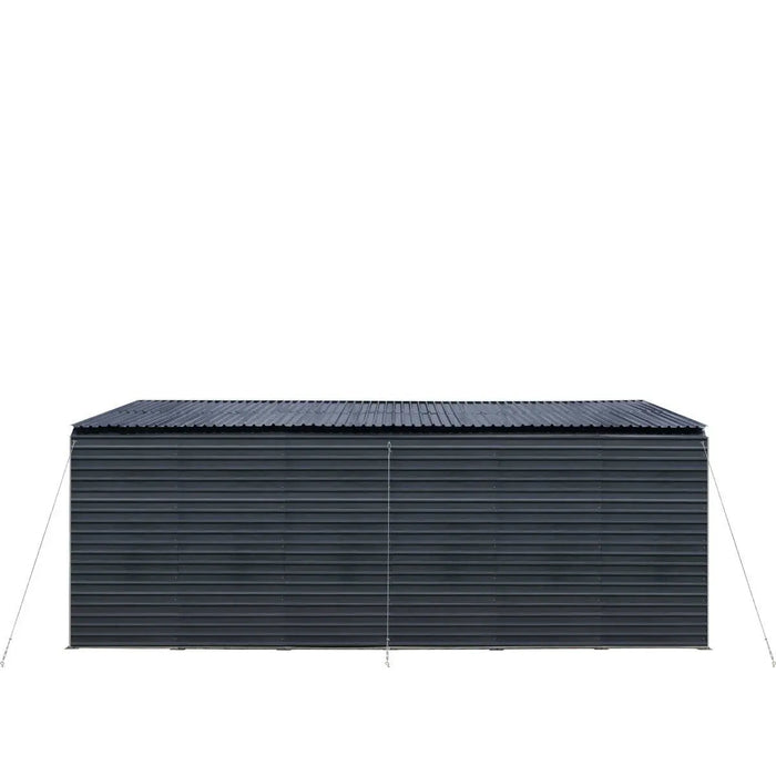 TMG Industrial 20’ x 30’ Metal Shed Carport, 10’ Enclosed Sidewalls, 600 Sq-Ft, 27 GA Corrugated Panels, TMG-MSC2030F