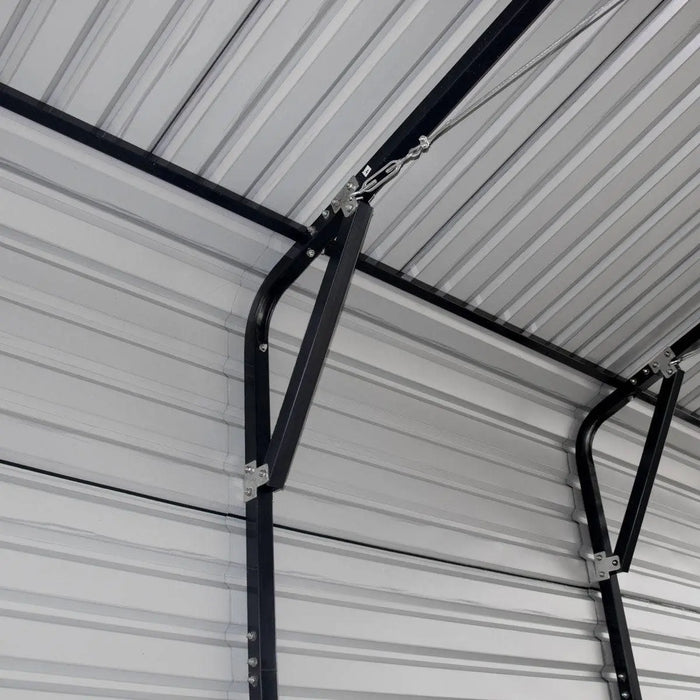 TMG Industrial 20’ x 30’ Metal Shed Carport, 10’ Enclosed Sidewalls, 600 Sq-Ft, 27 GA Corrugated Panels, TMG-MSC2030F