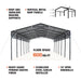 TMG Industrial 20’ x 30’ Metal Shed Carport, 10’ Open Sidewalls, 600 Sq-Ft, 27 GA Corrugated Panels, TMG-MSC2030
