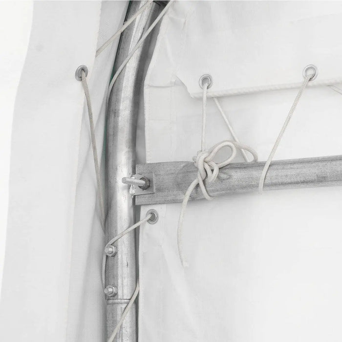 TMG Industrial 20' x 30' Straight Wall Peak Ceiling Storage Shelter with Heavy Duty 17 oz PVC Cover & Drive Through Door, TMG-ST2031V (Previously ST2030V)