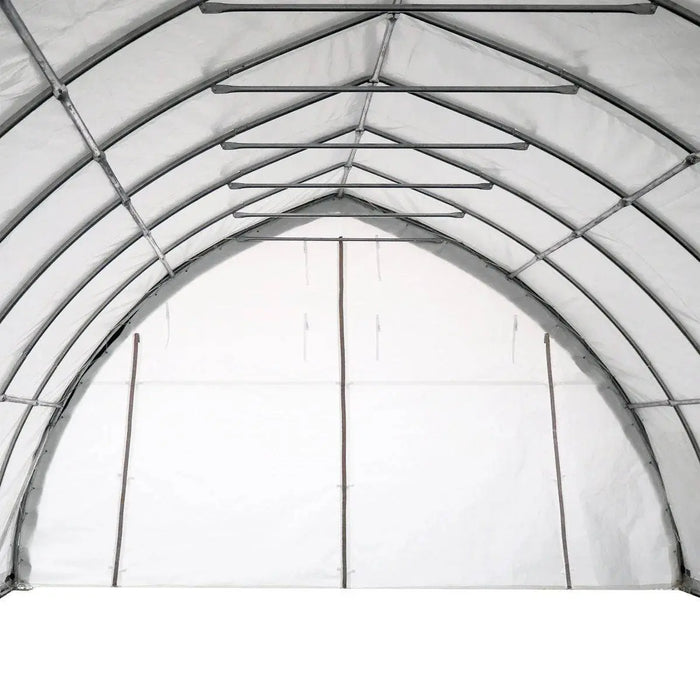 TMG Industrial 20' x 40' Arch Wall Peak Ceiling Storage Shelter with Heavy Duty 17 oz PVC Cover & Drive Through Doors, TMG-ST2041PV(Previously(ST2040PV)