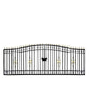 212-ft Bi-Parting Ornamental Wrought Iron Gate & Fence Panels Combo Pack, All Steel, Powder Coated, TMG-MG212P