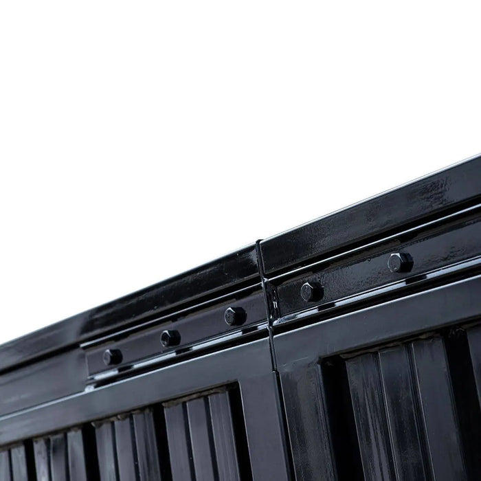 TMG Industrial 25-ft Driveway Privacy Sliding Wrought Iron Gate, Fully Welded Structure & Panels, In-Ground Rail Track, TMG-MGS25