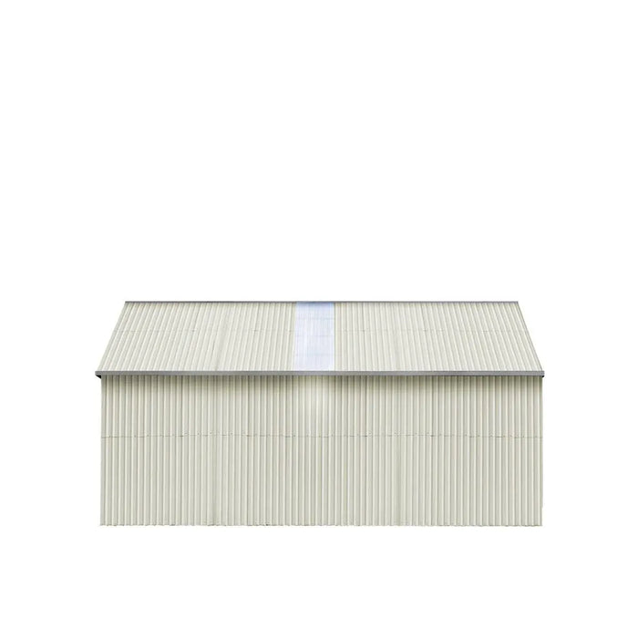 TMG Industrial 25’ x 25’ Double Garage Metal Barn Shed with Side Entry Door, 625 Sq-Ft Floor Space, 9’8” Eave Height, 27 GA Metal, Skylights, 3/12 Roof Pitch, TMG-MS2525 (Discontinued)