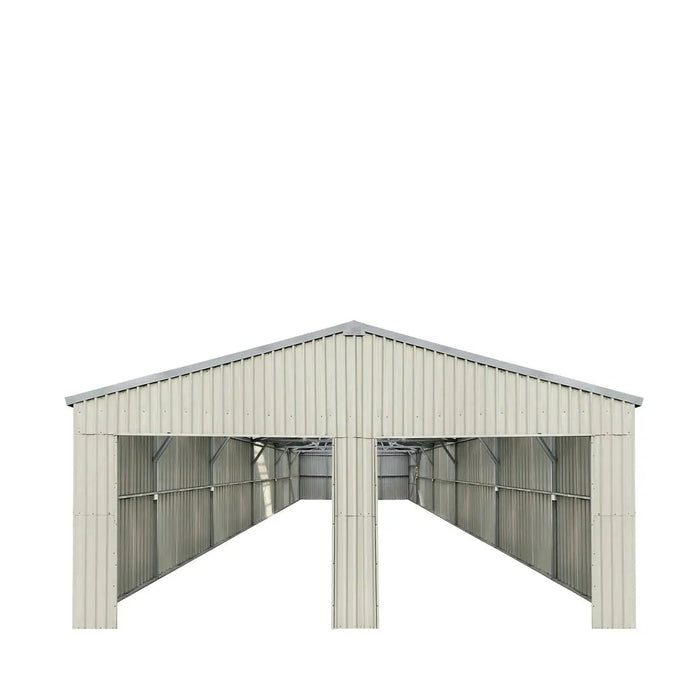 TMG Industrial 25’ x 41’ Double Garage Metal Barn Shed with Side Entry Door, 1025 Sq-Ft Floor Space, 9’8” Eave Height, 27 GA Metal, Skylights, 4/12 Roof Pitch, TMG-MS2541 (Discontinued)