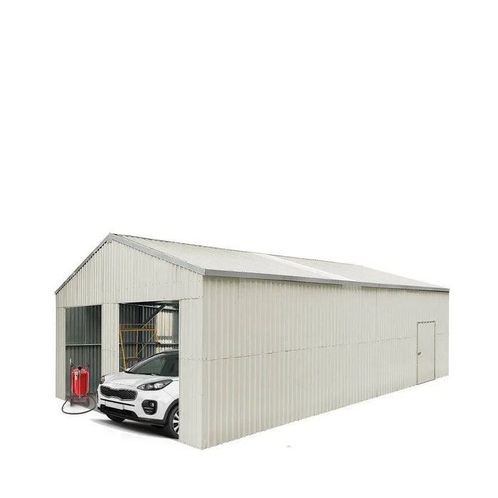 TMG Industrial 25’ x 41’ Double Garage Metal Barn Shed with Side Entry Door, 1025 Sq-Ft Floor Space, 9’8” Eave Height, 27 GA Metal, Skylights, 4/12 Roof Pitch, TMG-MS2541 (Discontinued)