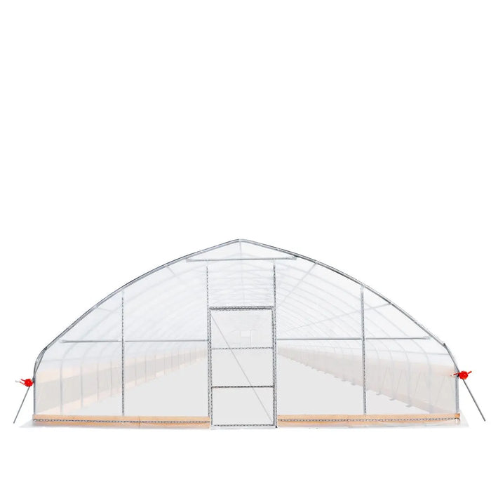 TMG Industrial 25’ x 80’ Tunnel Greenhouse Grow Tent w/6 Mil Clear EVA Plastic Film, Cold Frame, Hand Crank Roll-Up Sides, Peak Ceiling Roof, TMG-GH2580