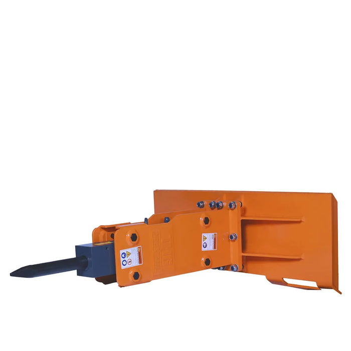 TMG Industrial 30-70 HP Skid Steer Hydraulic Breaker, 2” Moil Point Chisel, 350 J Impact Energy, Universal Mount, TMG-HB53S