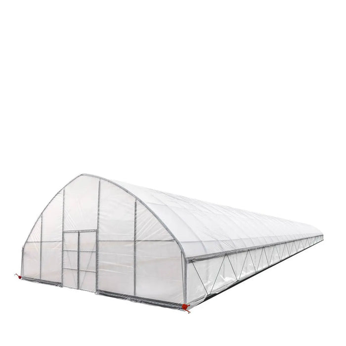 TMG Industrial 30’ x 120’ Tunnel Greenhouse Grow Tent w/6 Mil Clear EVA Plastic Film, Cold Frame, Hand Crank Roll-Up Sides, Peak Ceiling Roof, TMG-GH30120