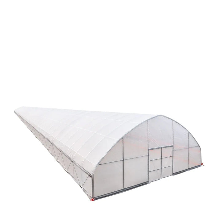 TMG Industrial 30’ x 150’ Tunnel Greenhouse Grow Tent w/6 Mil Clear EVA Plastic Film, Cold Frame, Hand Crank Roll-Up Sides, Peak Ceiling Roof, TMG-GH30150