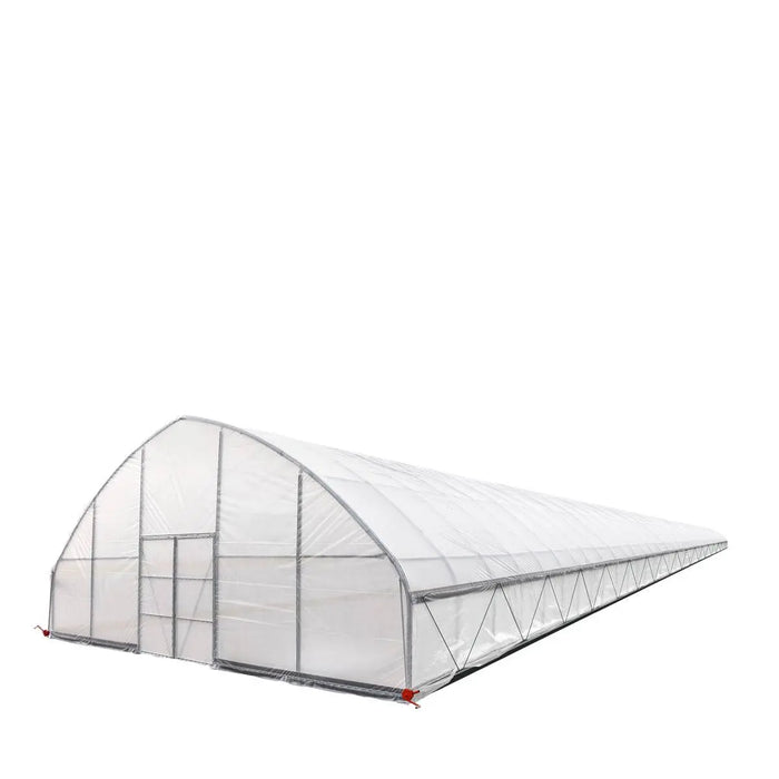 TMG Industrial 30’ x 150’ Tunnel Greenhouse Grow Tent w/6 Mil Clear EVA Plastic Film, Cold Frame, Hand Crank Roll-Up Sides, Peak Ceiling Roof, TMG-GH30150