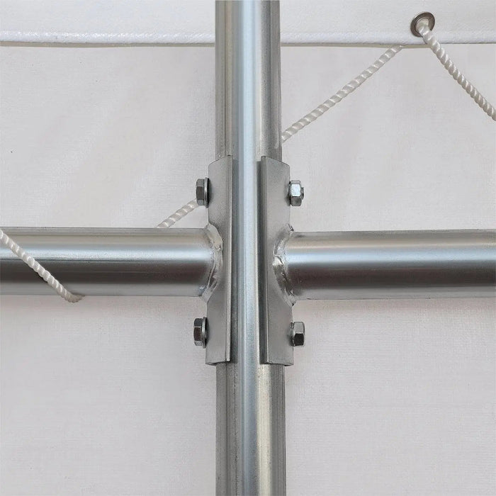 30' x 20' Dual Truss Container Shelter with Heavy Duty 17 oz PVC Cover, Enclosed End Wall & Front Drop, TMG-DT3020CF