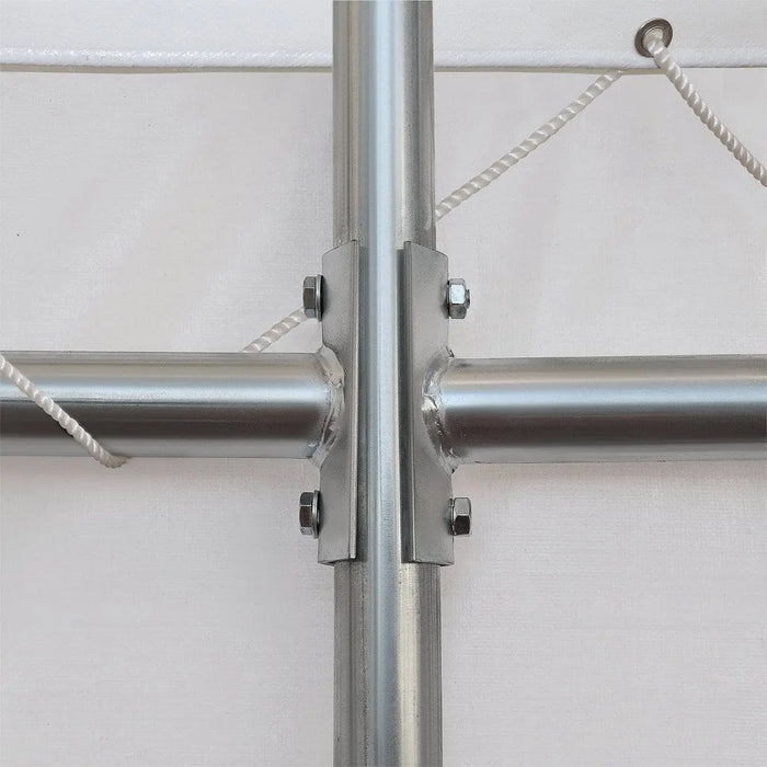 TMG Industrial 30' x 20' Dual Truss Container Shelter with Heavy Duty 17 oz PVC Cover, Enclosed End Wall & Front Drop, TMG-DT3020CF