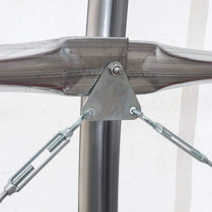 30' x 20' Dual Truss Container Shelter with Heavy Duty 17 oz PVC Cover, Enclosed End Wall & Front Drop, TMG-DT3020CF