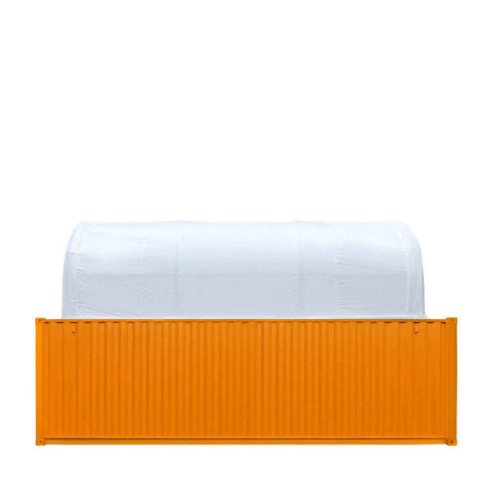 30' x 20' Dual Truss Container Shelter with Heavy Duty 17 oz PVC Cover, Enclosed End Wall & Front Drop, TMG-DT3020CF