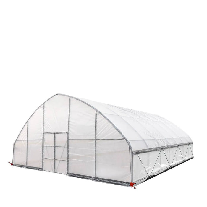 TMG Industrial 30’ x 30’ Tunnel Greenhouse Grow Tent w/6 Mil Clear EVA Plastic Film, Cold Frame, Hand Crank Roll-Up Sides, Peak Ceiling Roof, TMG-GH3030