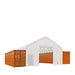 TMG Industrial 30' x 40' Container Peak Roof Shelter Pro Series with Heavy Duty 17 oz PVC Cover, Fully Enclosed front and back endwalls, TMG-ST3041CG