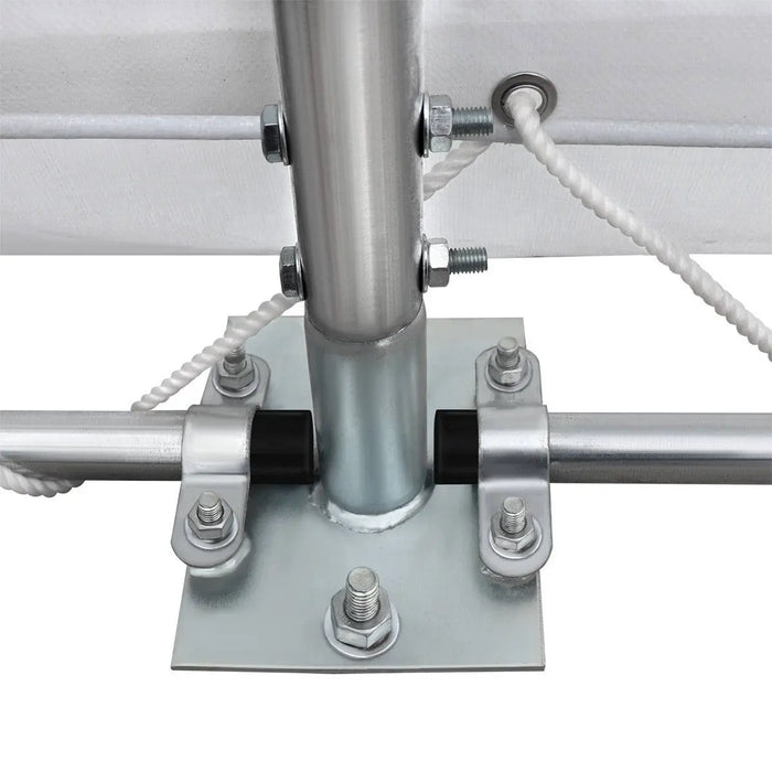 TMG Industrial 30' x 40' Dual Truss Container Shelter with Heavy Duty 17 oz PVC Cover, Enclosed End Wall & Front Drop, TMG-DT3040CF