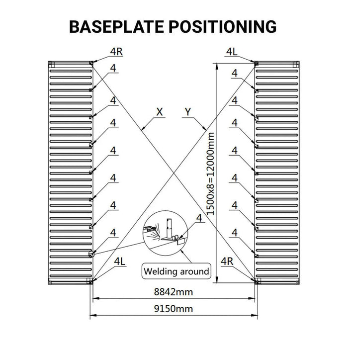 TMG Industrial 30' x 40' Peaked Roof Container Shelter with 11 oz PE Tarpaulin, TMG-ST3040C